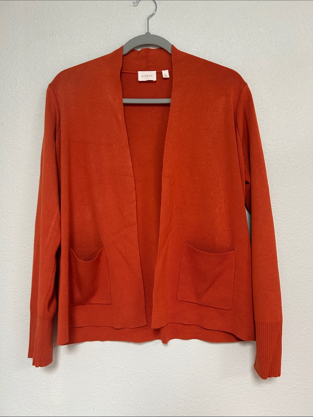 Cyrus Open-Front Cardigan Sweater - Orange